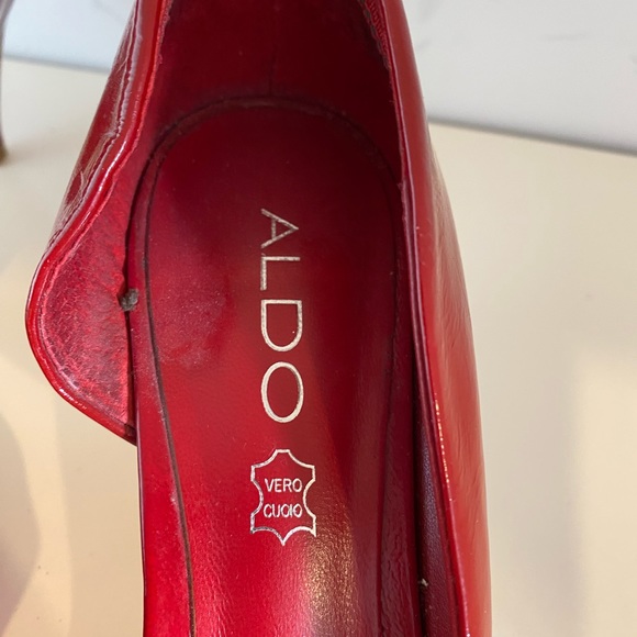 Aldo Red Kitten Heels with Peep Toe size 39 - Picture 6 of 8